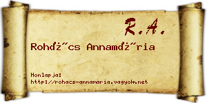 Rohács Annamária névjegykártya